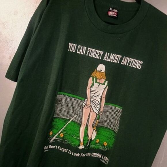 American Vintage Other - Don't Forget To Look For The Union Label Vintage 90s Sexy Girl Shirt XL Butt
